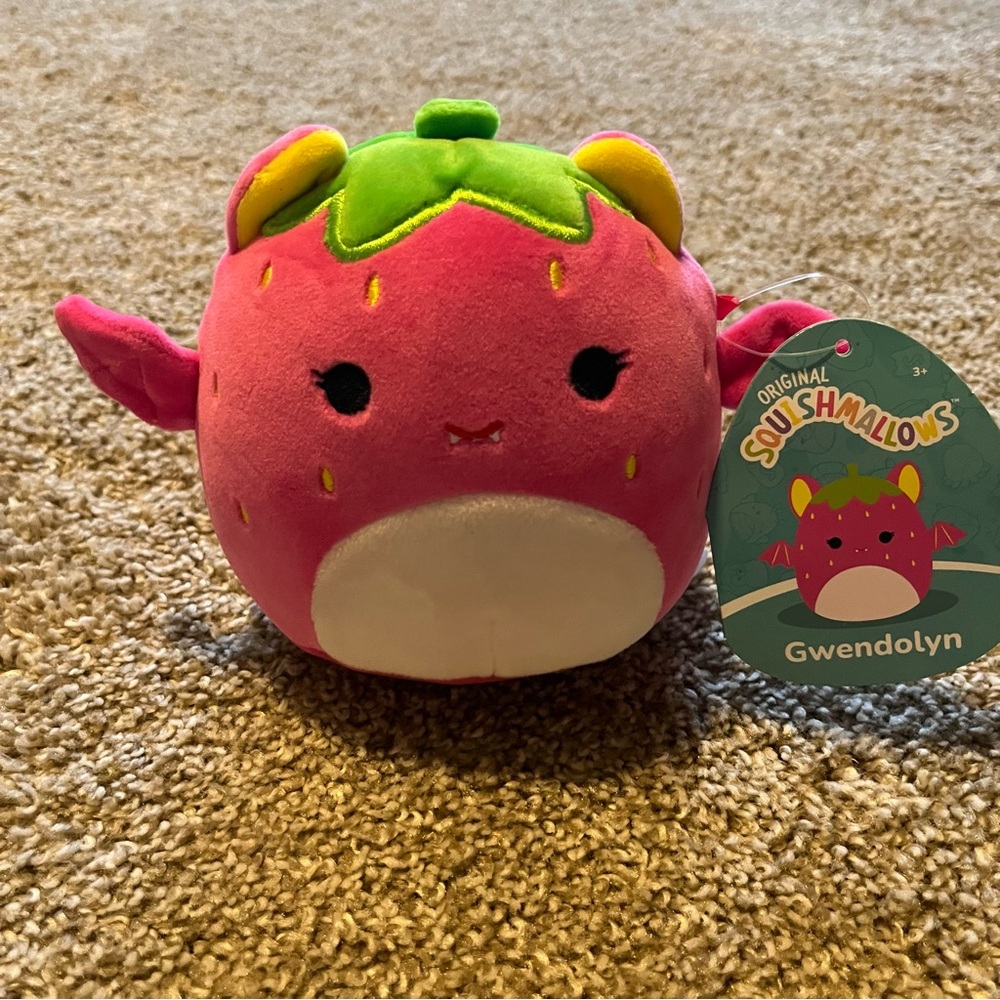 Squishmallows Gwendolyn Pink and White strawberry Plush